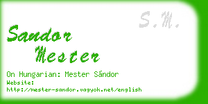 sandor mester business card